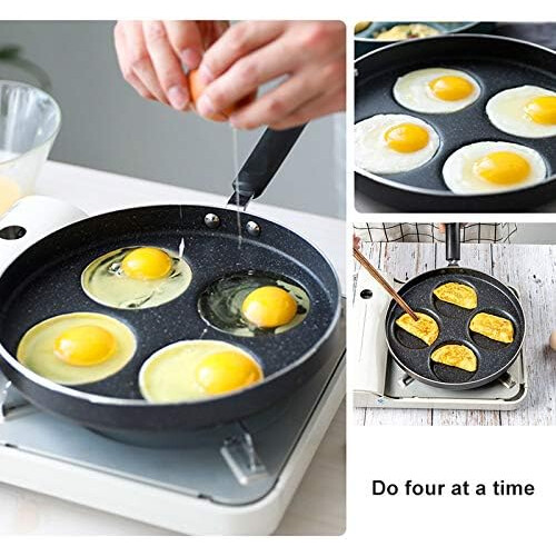 Mini Nonstick Four-Hole Fried Pan for Pancakes Breakfast Omelette 2