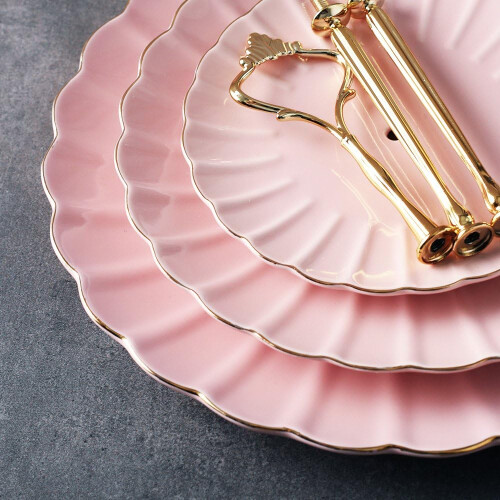 Pink Ceramic Cake Stand for Wedding Party 1