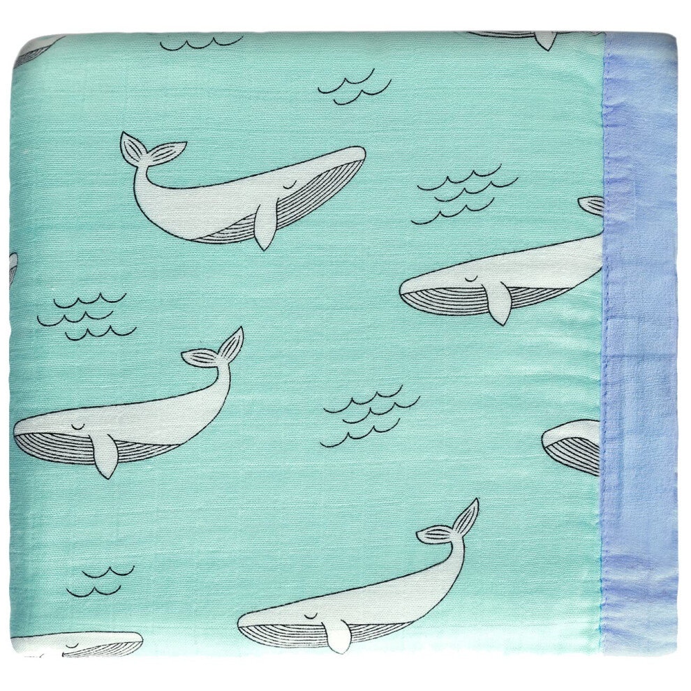 Muslin Quilt Swaddle Blanket Baby Everything Blankets For Stroller Cover 43 X 45 Inches Blue