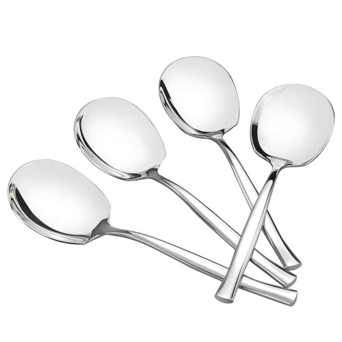 8 Piece Stainless Steel Large Serving Spoon Set for Kitchen Use