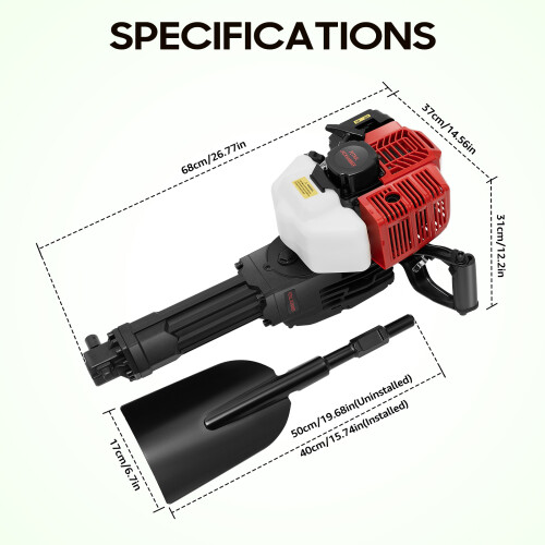 52cc Tree Digger Machine 2-Stroke Gas Powered Portable Excavator 1