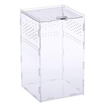 Clear Acrylic Reptile Tank Terrarium with Ventilation Holes, Transparent Insect Habitat Enclosure for Spiders Beetles Mantises Snakes Amphibians