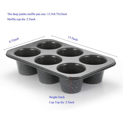 2 PCS Deep Jumbo Muffin Pan 6 Cup 2