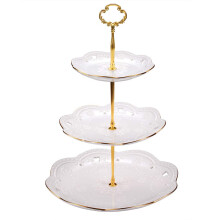 3-Tier Round Ceramic Cupcake Stand for Wedding Party