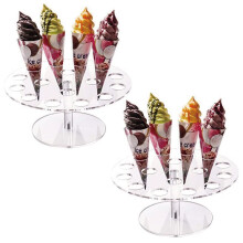 2 Pack Clear Acrylic Ice Cream Cone Holder Stand for Weddings