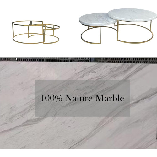 2 Set Marble Cake Stands for Food Display 9.8''+7.8'' 2