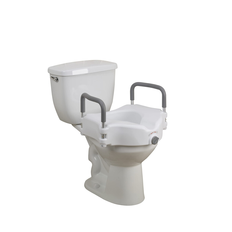 Raised Toilet Seat with Removable Padded Arms Standard Seat for Enhanced Comfort and Support