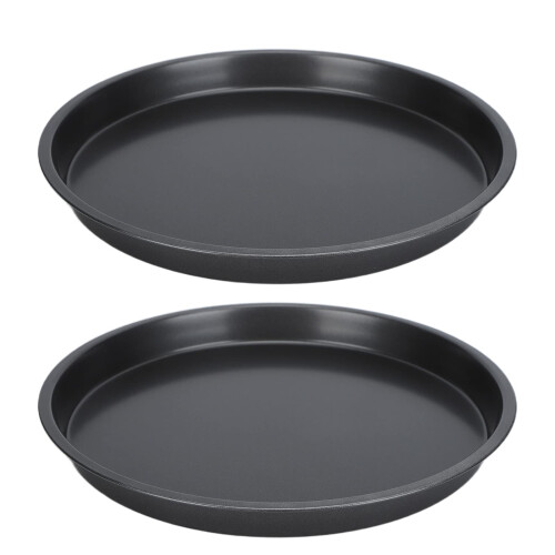 2 Pcs Non Stick Thickened Carbon Steel Pizza Pan for Home Kitchen 10in