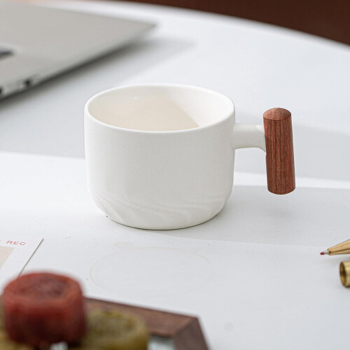 4 Cups Ceramic Espresso Coffee Cups White for Coffee 2.5oz 1