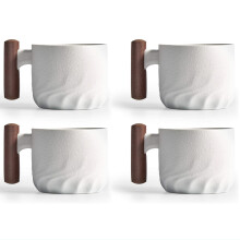 4 Cups Ceramic Espresso Coffee Cups White for Coffee 2.5oz