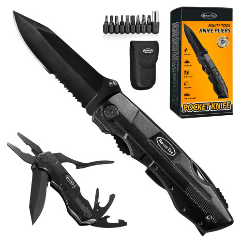 15-in-1 Folding Pocket Knife Multitool for Camping