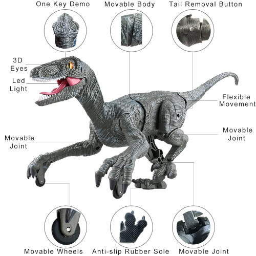 Dinosaur Toy Electronic RC Robot Realistic Rechargeable Birthday Gift 18.1' 1