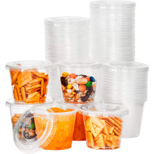 100 Pack Leakproof BPA-Free Souffle Cups and Lids for Sampling and Salad Dressing 5.5oz