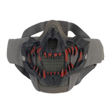 Airsoft Mesh Mask, Cool Half Face Skull Mask Tactical Face Military Protection Tactical Mask for Halloween Cosplay Paintball CS Hunting