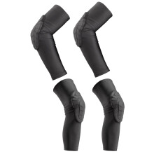 Youth Knee and Elbow Pads Set, Breathable Eva Cushioning, Black Protective Gear for Cycling and Running, Size S