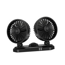 round Car Air Fan 12v Doubleheaded Electric Fan Rear Seat Cooling Auto Fan for v