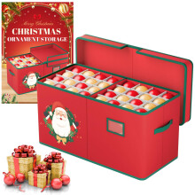 Christmas ornament storage box adjustable Oxford fabric for holiday ornament storage
