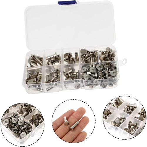 Professional Scrapbooking Supplies Set m Screw Rivets Smooth Flat Surface 1