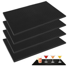 4 Pcs Non-Slip Rubber Bar Mat for Cafe 18 x 12 Inch