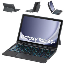 Keyboard Case for Samsung Galaxy Tab A9 Plus 11 inch (SMX210/X216/X218) 7 Colors Backlit Trackpad Keyboard