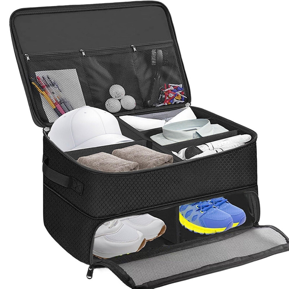Golf Trunk Organizer, Collapsible Automotive Golf Accessory Organizer, Golf Accessory Organiser And Travel Bag With Separate Ventilated Compartment 395291748749