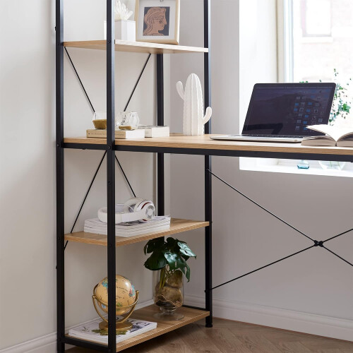 Suprima Desk  Tall Bookshelf XStyle  Beech 2