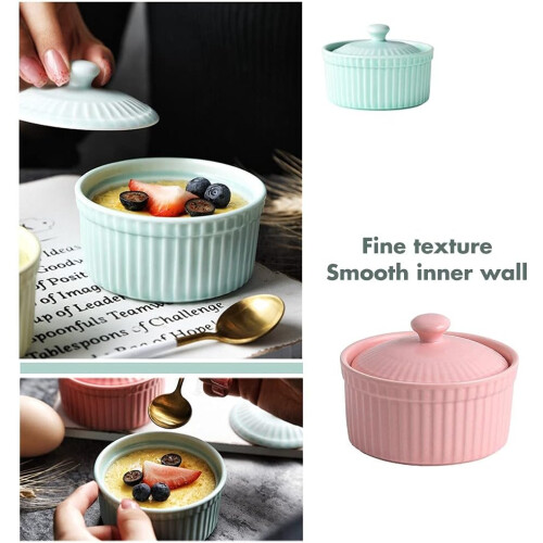 5 Set Oven Safe Ceramics Ramek for Baking Desserts 5.5 Oz 1