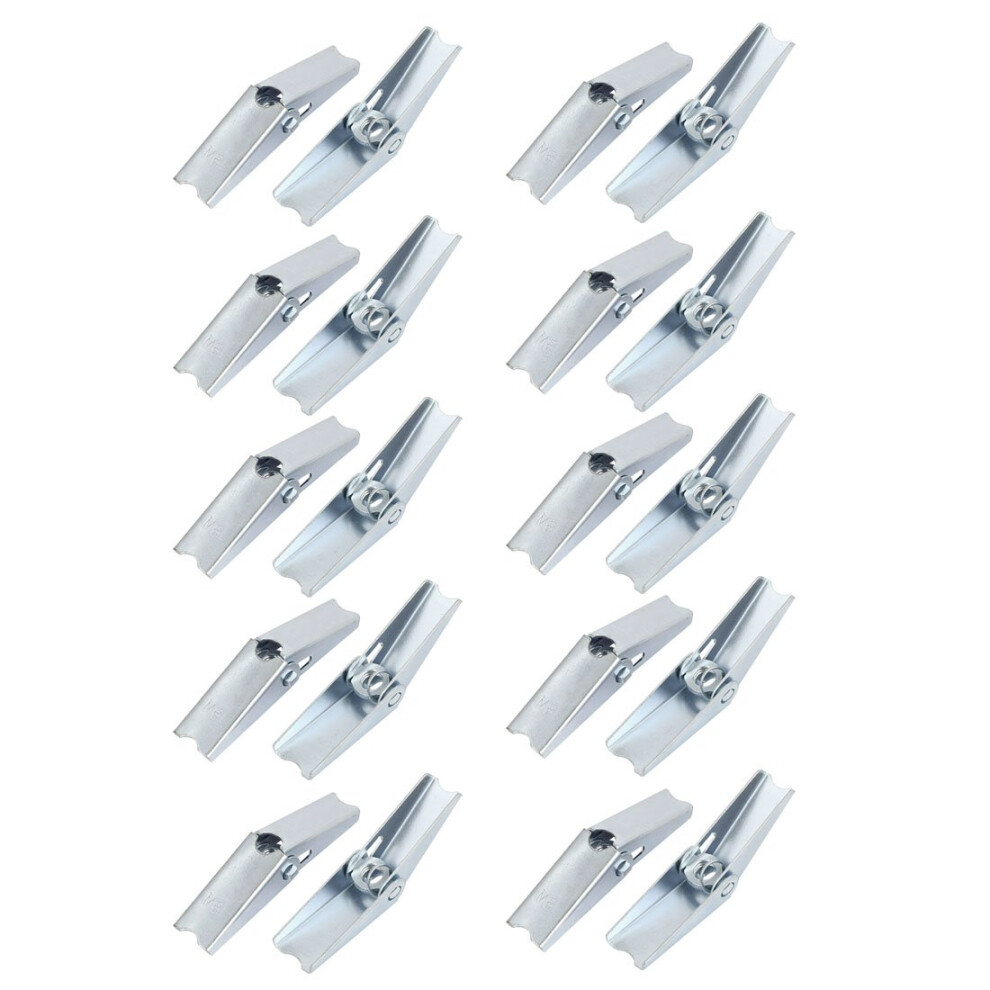 M8 Dia Screws Bolts Female Thread Spring Loaded Hollow Wall Anchor Toggle Wing Expansion Bolts Nut 20Pcs 395291767740