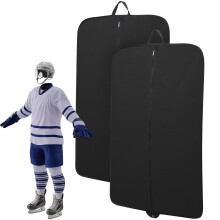 2 Pcs Hockey Jersey Garment Bag Hockey Individual Garment Bag with Strong Zipper Dust Odor Free Breathable Fabric for Hanging Clothes 36' x 24'