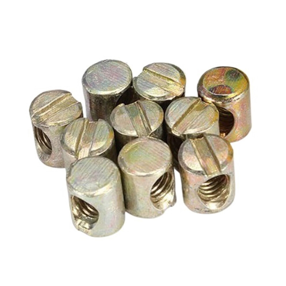 Barrel Nuts, 10Pcs M6 Cross Dowel Slotted Furniture Nut For Beds Crib Chairs 395291781289