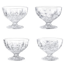 4 Set Glass Dessert Bowls Ice Cream Serving 8 Ounce