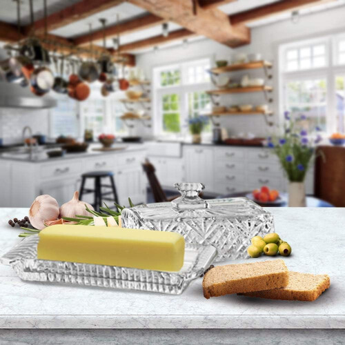 Glass Butter Dish for Kitchen Storage and Serving 2