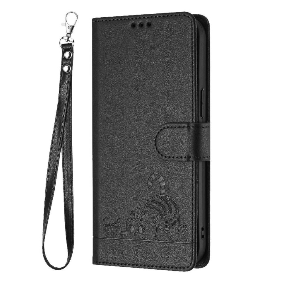 (Black) Case For Motorola Moto G84 5G Wallet Flip Cover Cat Rfid Card Slot Holder Kickstand Black 764563095650