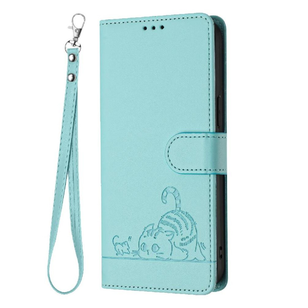 (Green) Case For Motorola Moto G84 5G Wallet Flip Cover Cat Rfid Card Slot Holder Kickstand Green 764563095636