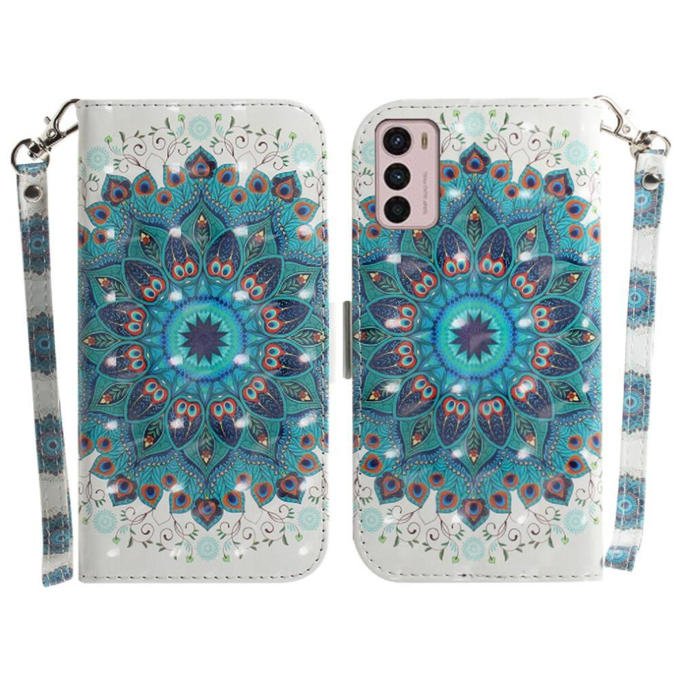 (C3 ) 3D Painted Protective Case For Motorola Moto G42 Pu Leather Magnetic Closure Lanyard Card Slots Wallet 764563095704