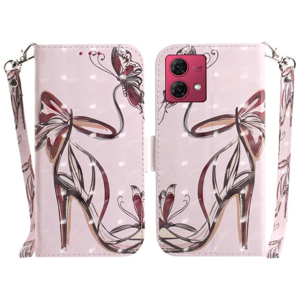(C6) 3D Painted Protective Case For Motorola Moto G84 Lanyard Card Slots Magnetic Closure Wallet Pu Leather 764563095919