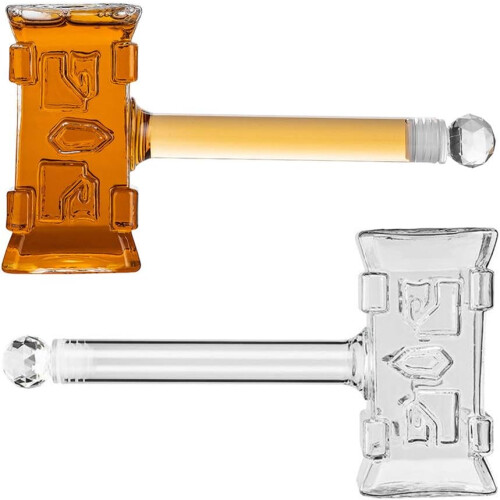 Creative Hammer Shaped Whiskey Decanter for Cocktail 13.5 Oz 2