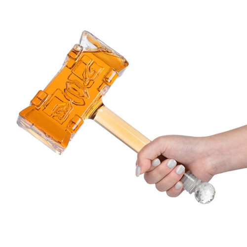 Creative Hammer Shaped Whiskey Decanter for Cocktail 13.5 Oz