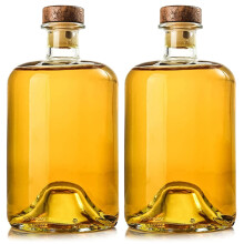2 Pack Clear Liquor Bottles for Home Brewing Dishware Safe 25 oz