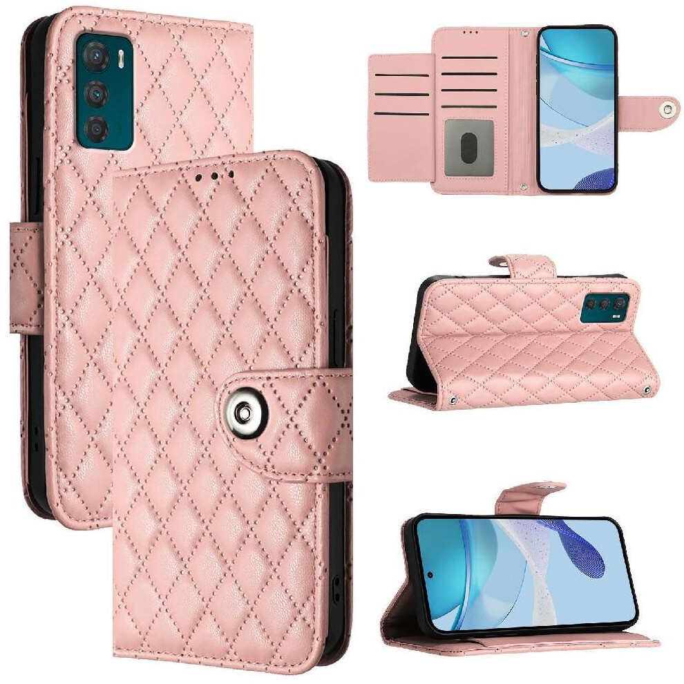 (Orange) Case For Motorola Moto G42 Card Holder Wallet Cover Wrist Strip Shockproof Stylish Protective Orange 764563096480