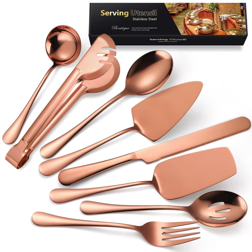 8 Pieces Exquisite Serving Utensils Set for Parties Buffet Large Size