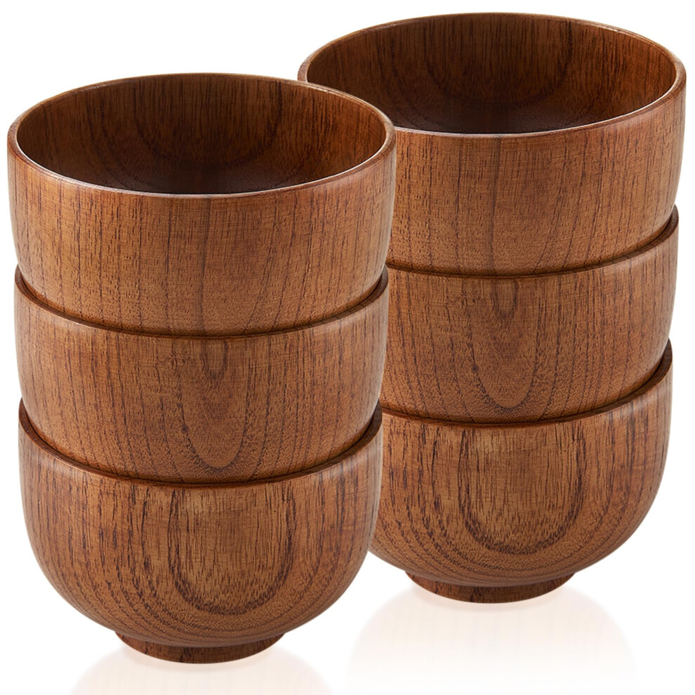 6 Pcs Acacia Wood Small Bowls for Food Dipping Sauce Soup 4.13 x 2.64 Inch-image-OPC-PHZQ8YZ-NEW