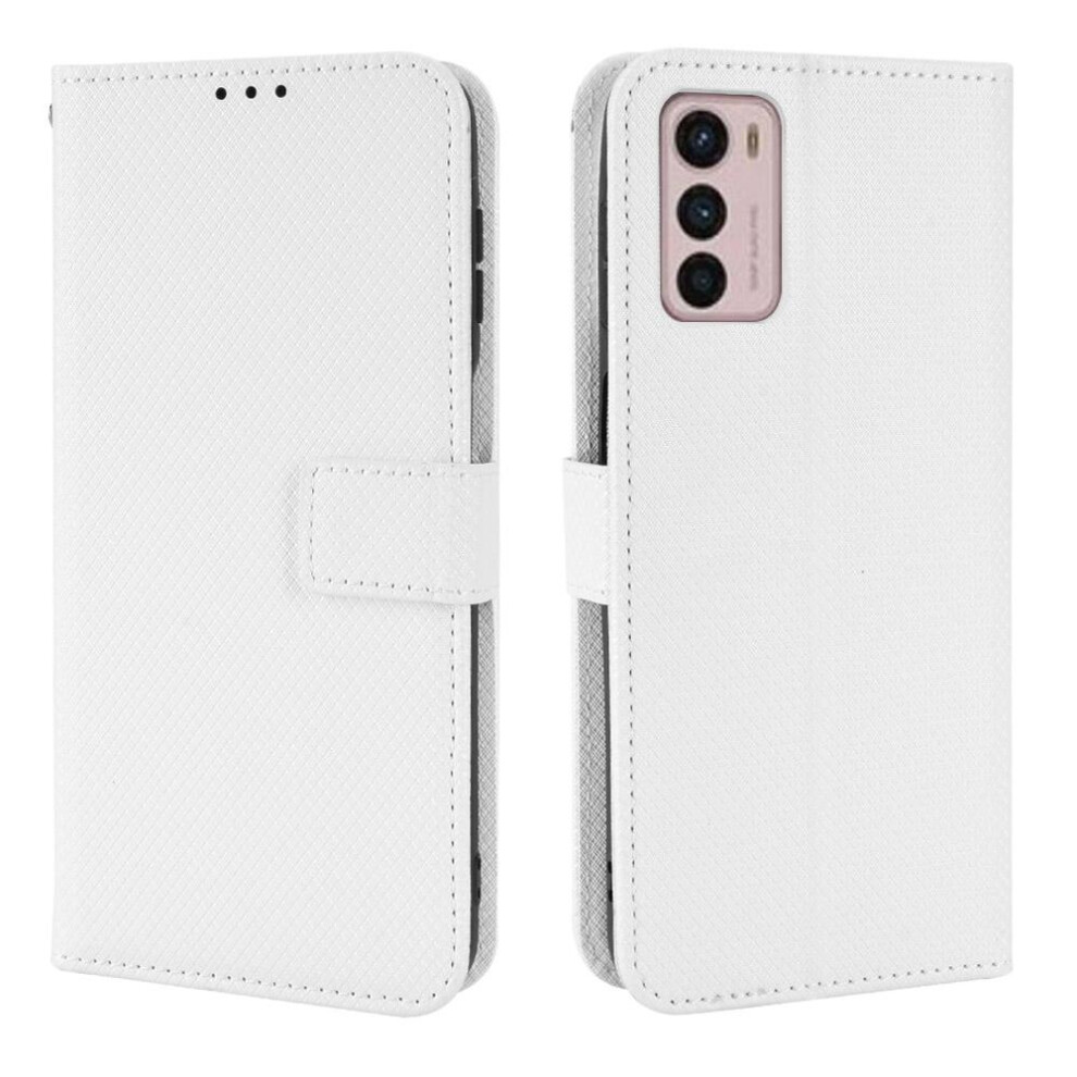 (White) Case For Motorola Moto G42 Cover Card Holder Magnetic Wallet Kickstand White 764563097791
