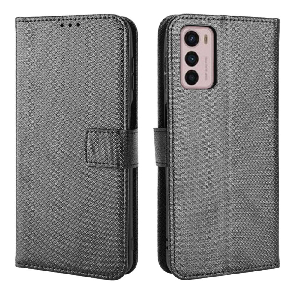 (Black) Case For Motorola Moto G42 Cover Card Holder Magnetic Wallet Kickstand Black 764563097814