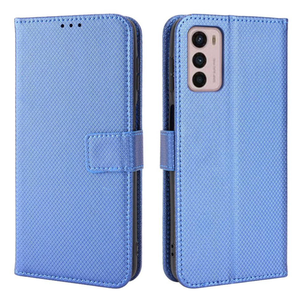 (Blue) Case For Motorola Moto G42 Cover Card Holder Magnetic Wallet Kickstand Blue 764563097784