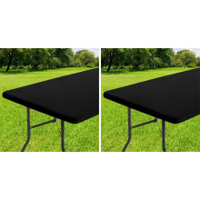 2 Item Bundle Fitted Vinyl Tablecloth Table Cover for 6FT Table 6FT, 4FT