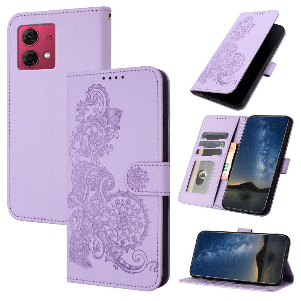 (Purple) Case For Motorola Moto G84 5G Flip Folio Book Pu Leather Magnetic Closure With Card Slot Stand Kickstand Protective Purple 764563098149