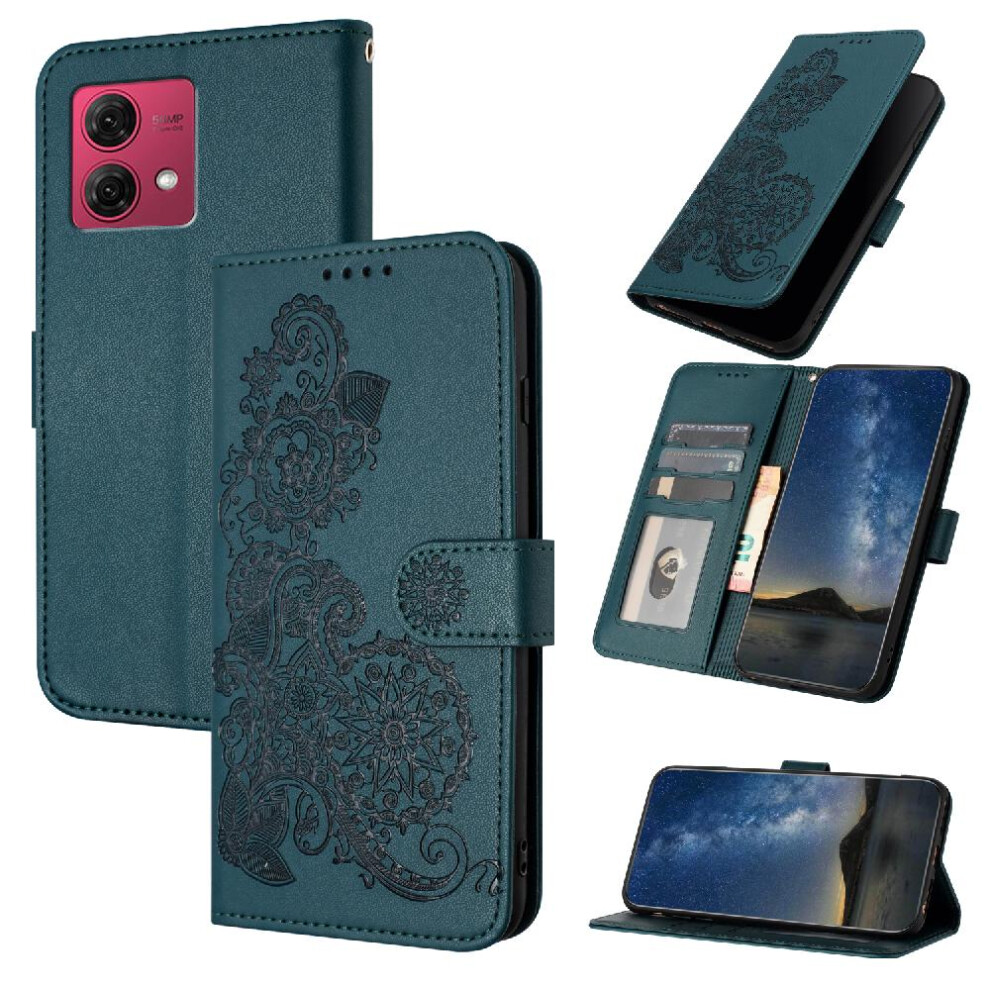(Green) Case For Motorola Moto G84 5G Flip Folio Book Pu Leather Magnetic Closure With Card Slot Stand Kickstand Protective Green 764563098170