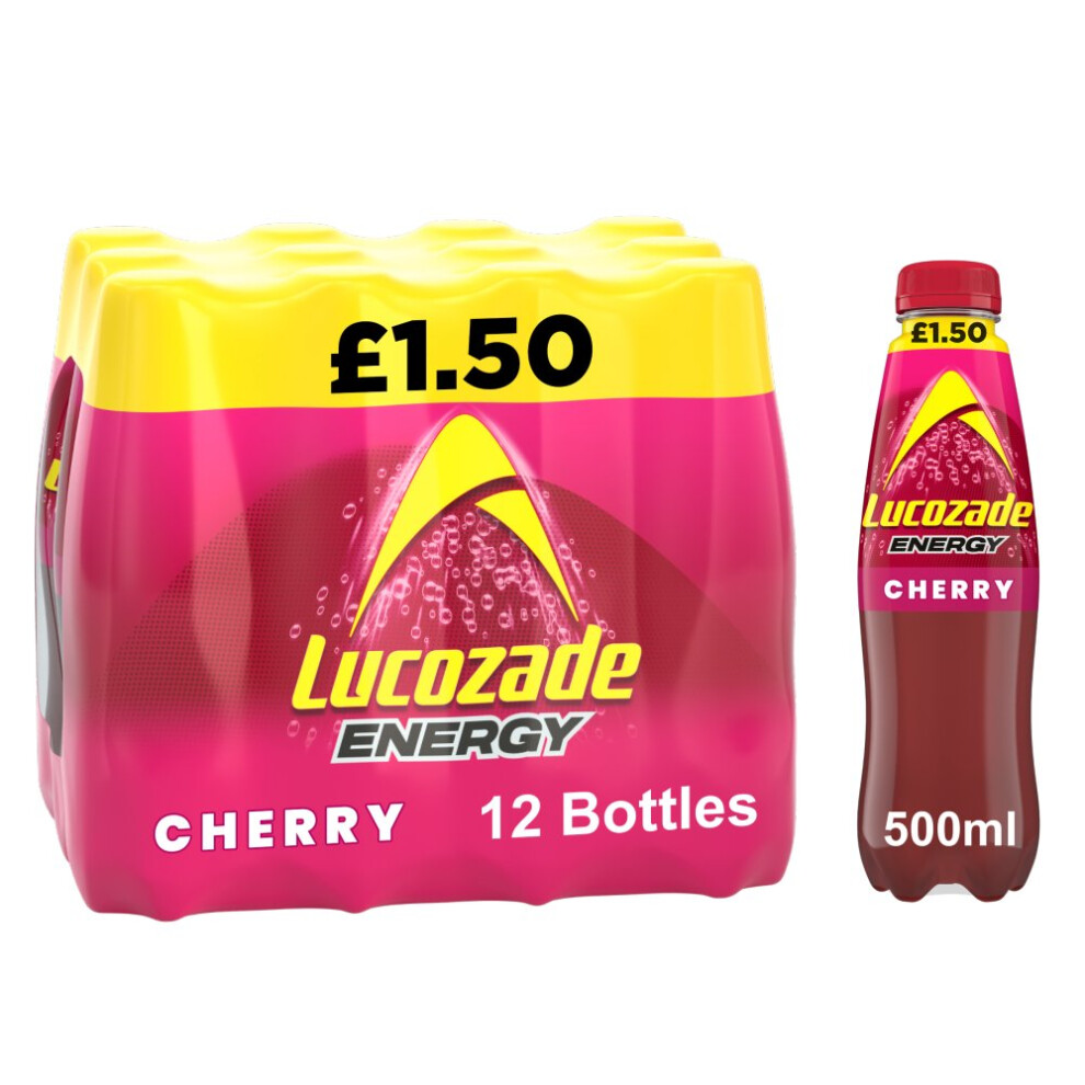 Lucozade Energy Drink Cherry 500Ml (Pack Of 12)