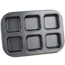 Nonstick Square Brownie Pan for Oven Baking with 6 Cavity